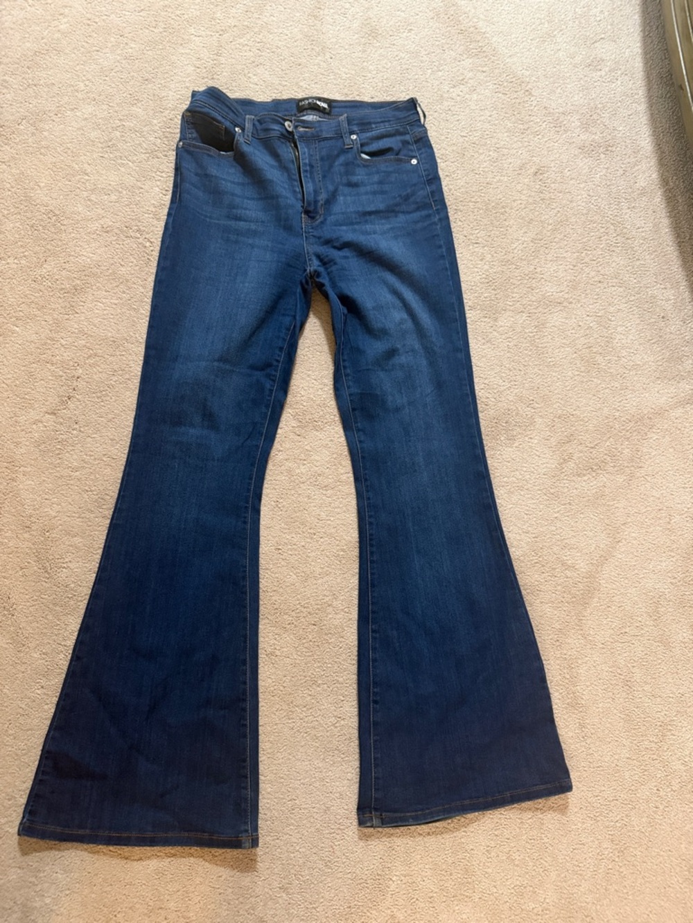 Fashion Nova Dark Indigo Flare Jeans